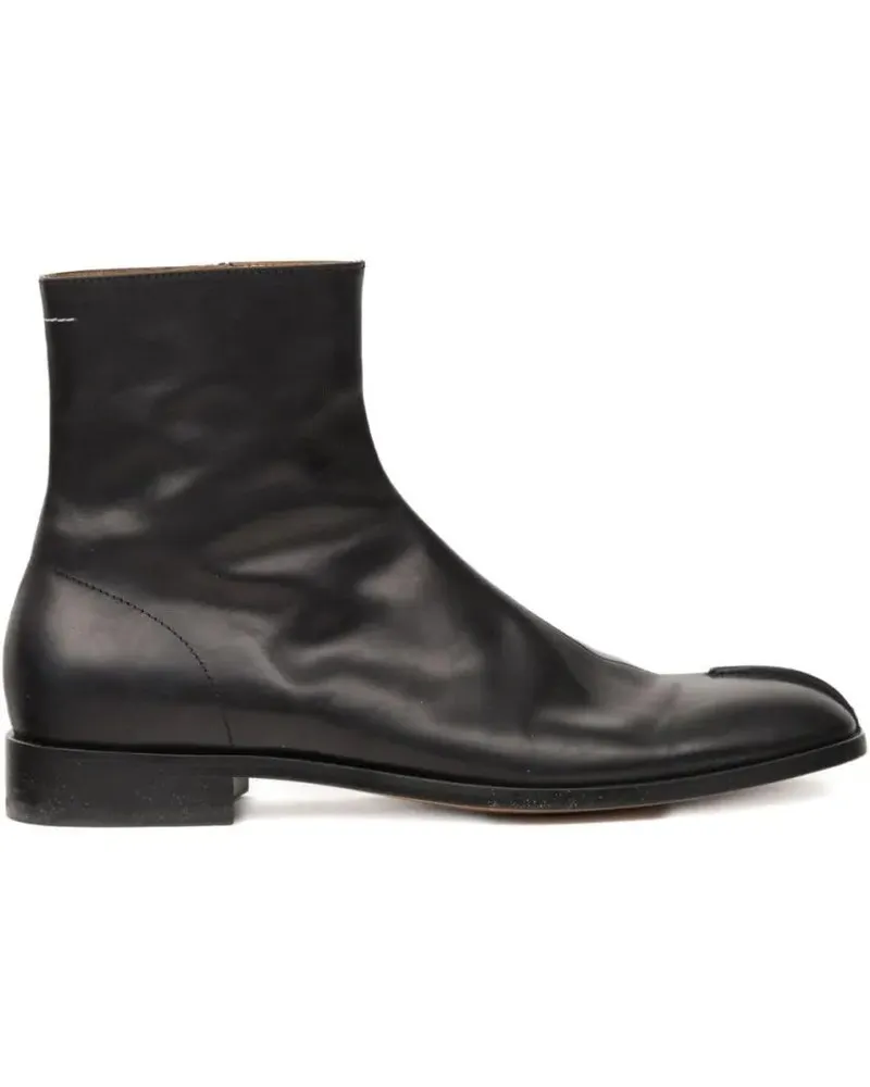 Maison Margiela Stiefel Smooth Leather Ankle Boots With Pointed Toe And Zi schwarz Schwarz