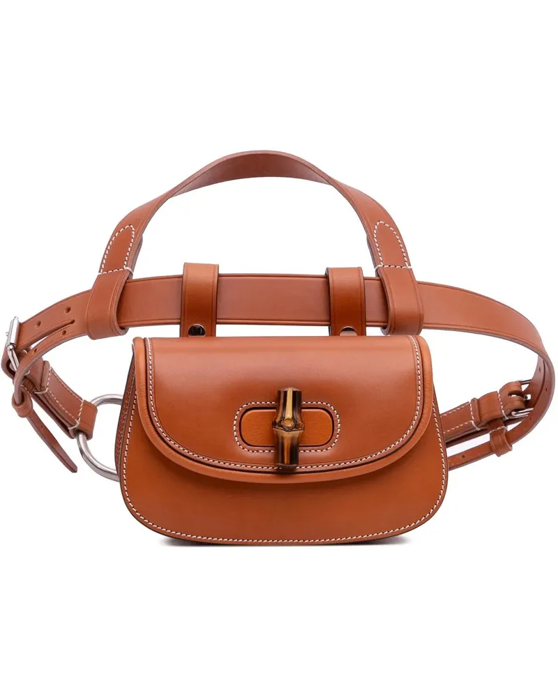 Gucci Bauchtaschen Mini Leather Bamboo 1947 Belt Bag braun Braun