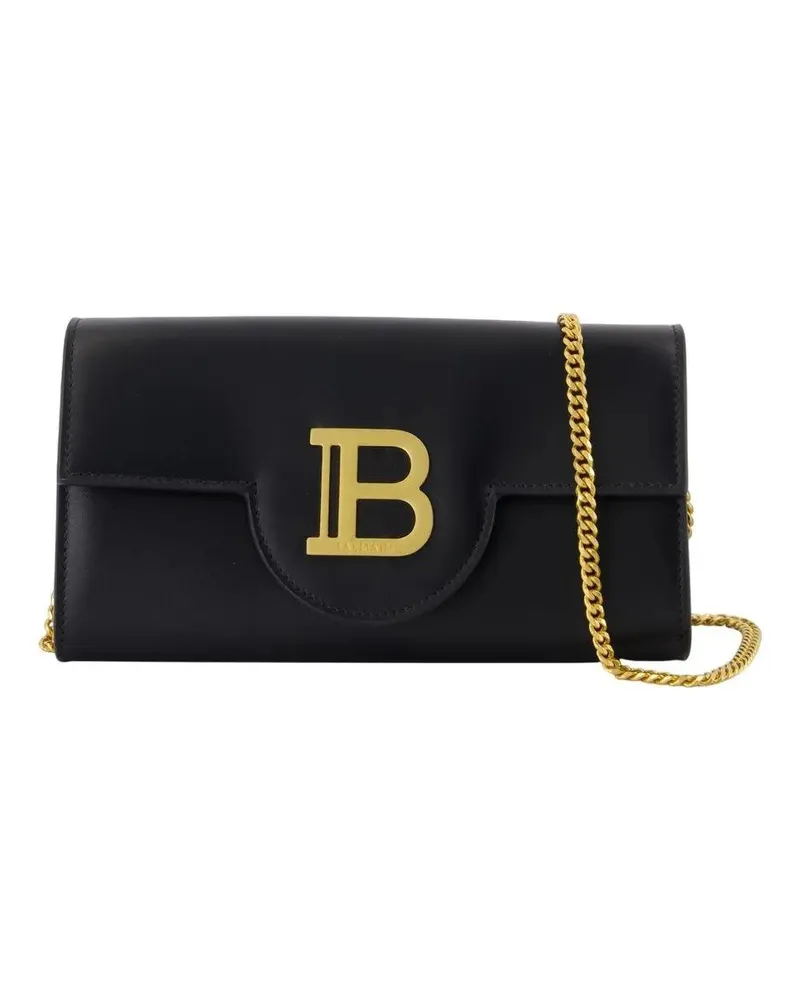 Balmain Hobo Bags B-Buzz Wallet On Chain - Leather - Black schwarz Schwarz