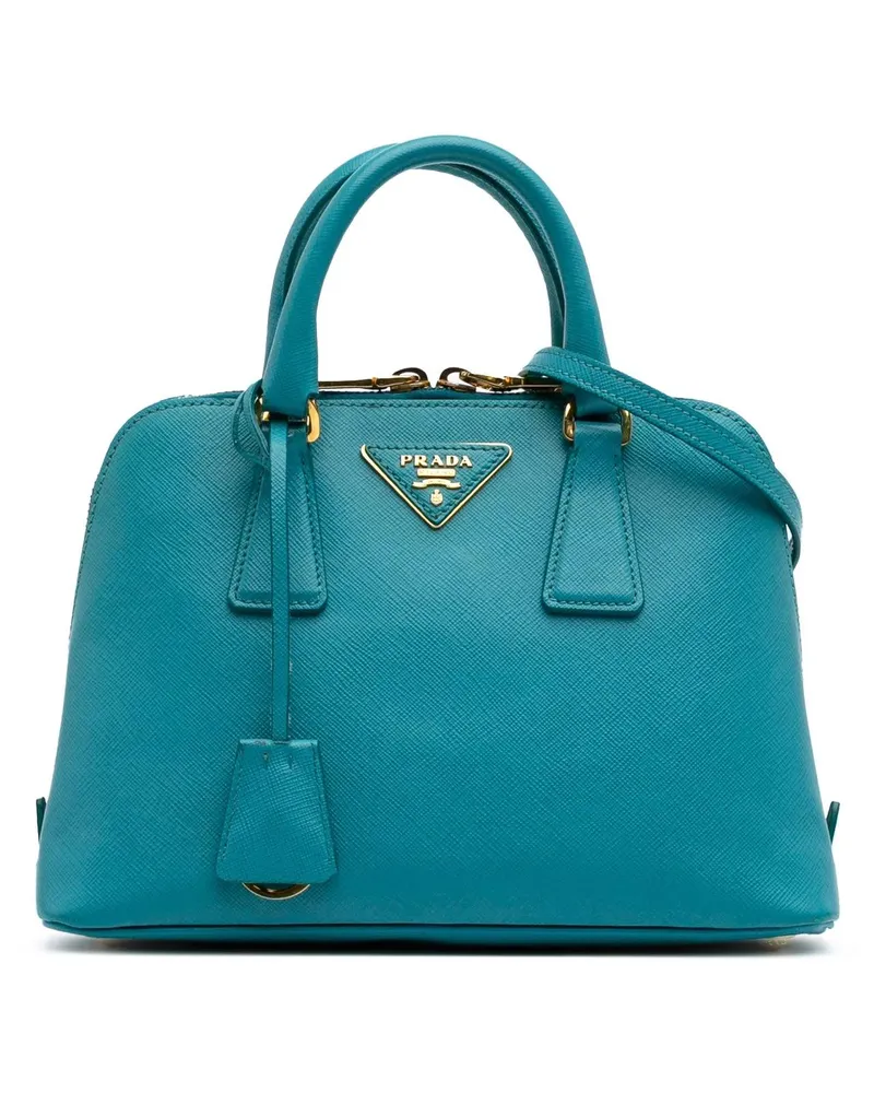 Prada Hobo Bags Small Saffiano Lux Promenade Satchel blau Blau