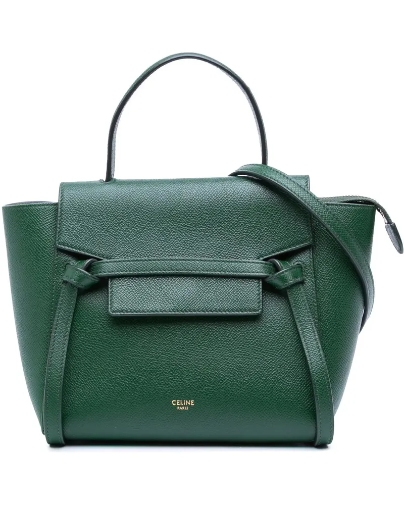 Celine Hobo Bags Nano Grained Calfskin Belt Bag grün Grün