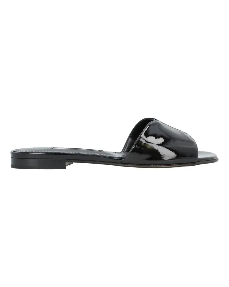 Manolo Blahnik Sandalen Houramu Flat Black schwarz Schwarz
