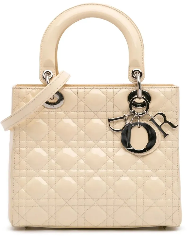 Dior Hobo Bags 2009 Medium Patent Cannage Lady Dior braun Braun