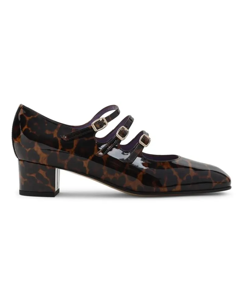 Carel Hohe Schuhe Leopard Patent Leather Mary Jane Pumps bunt Bunt