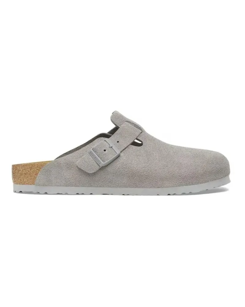 Birkenstock Sandalen Grey Suede Clogs With Anatomical Footbed grau Grau