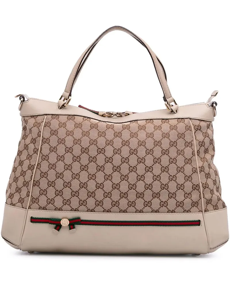 Gucci Hobo Bags GG Canvas Web Mayfair Satchel braun Braun