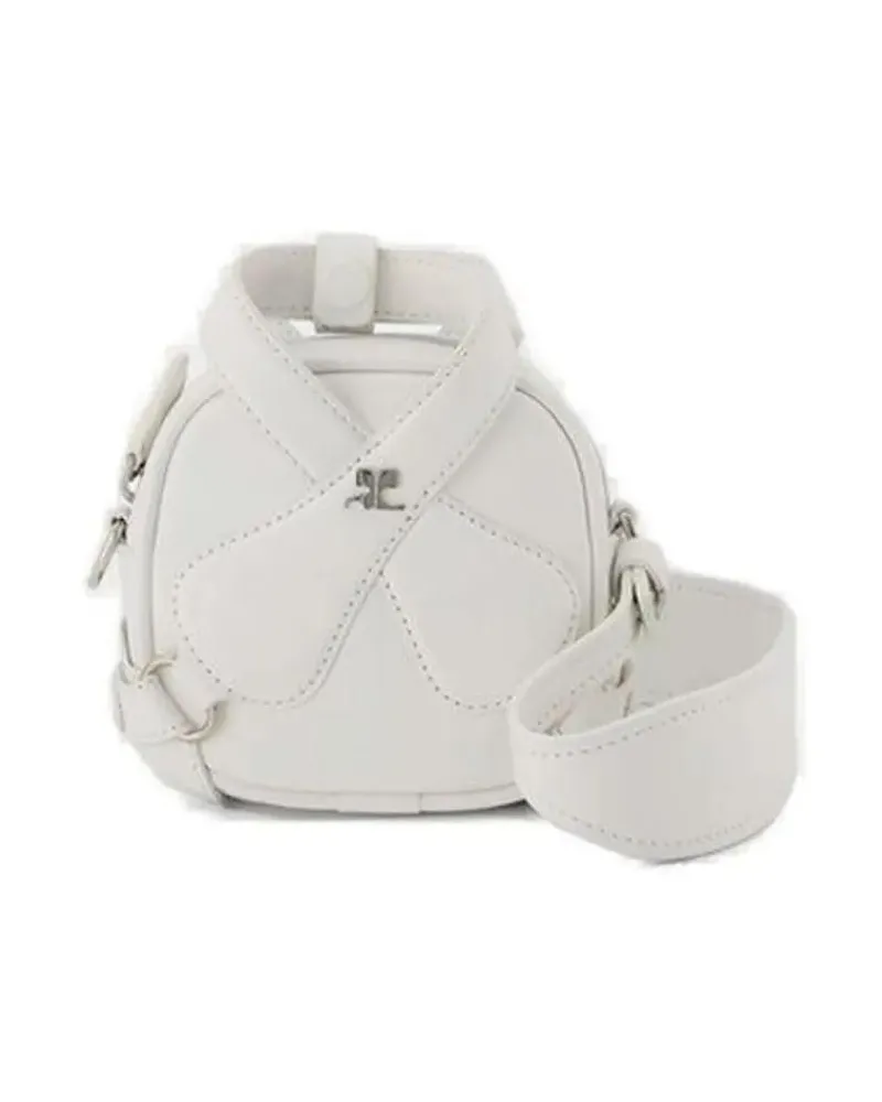 Courrèges Hobo Bags Mini Loop Bag With Distinctive Handle In Smooth Wh weiß Weiß