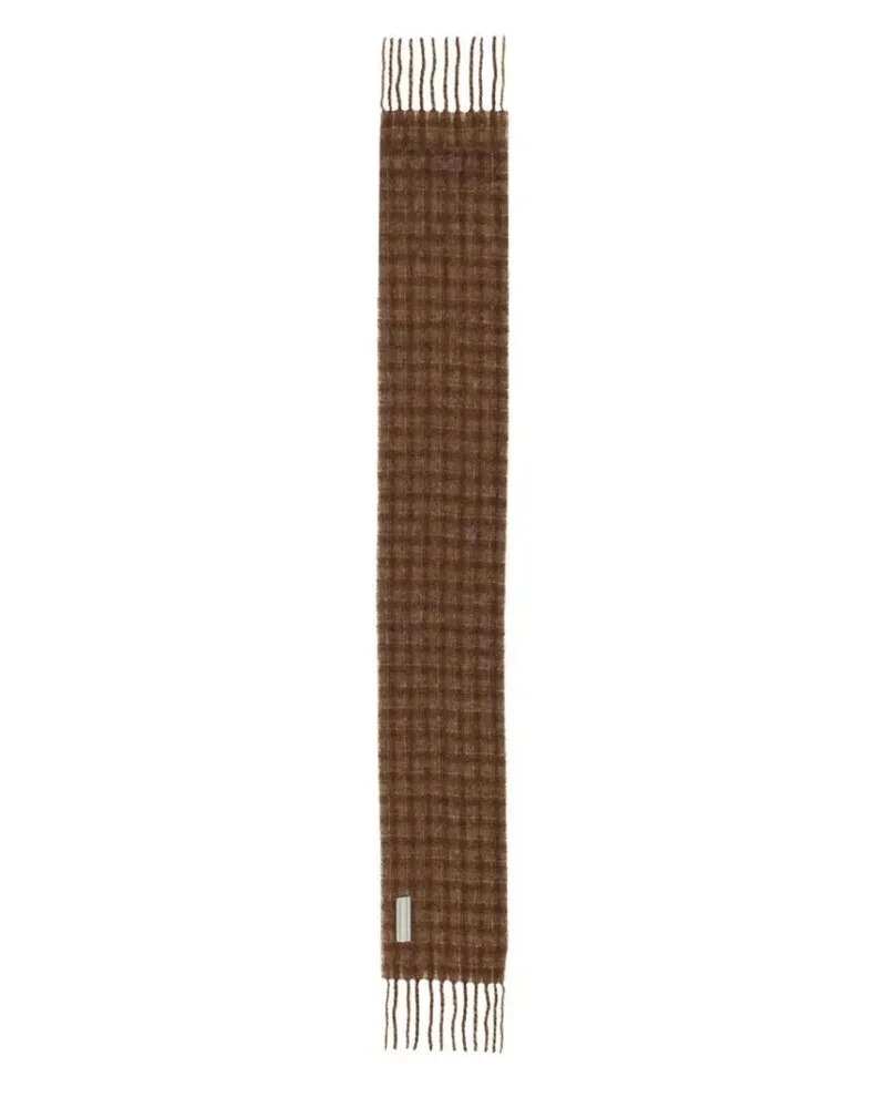 Our Legacy Tücher & Schals Textured Brown Scarf With Fringed Ends And Subtle braun Braun