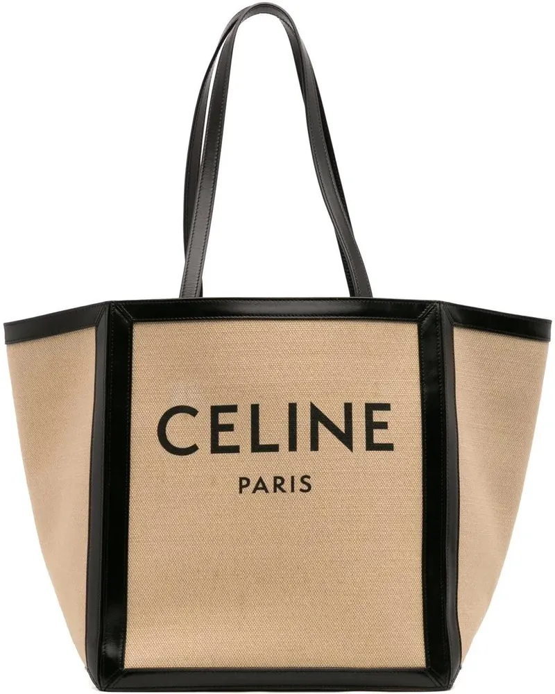 Celine Shopper Large Canvas Vertical Square Cabas Tote braun Braun
