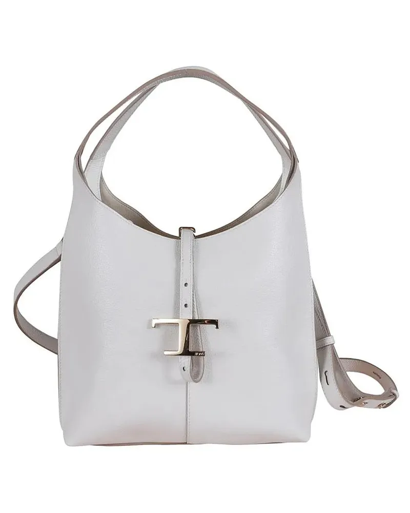 TOD'S Hobo Bags Small Handbag With Metallic Clasp And Adjustable S weiß Weiß