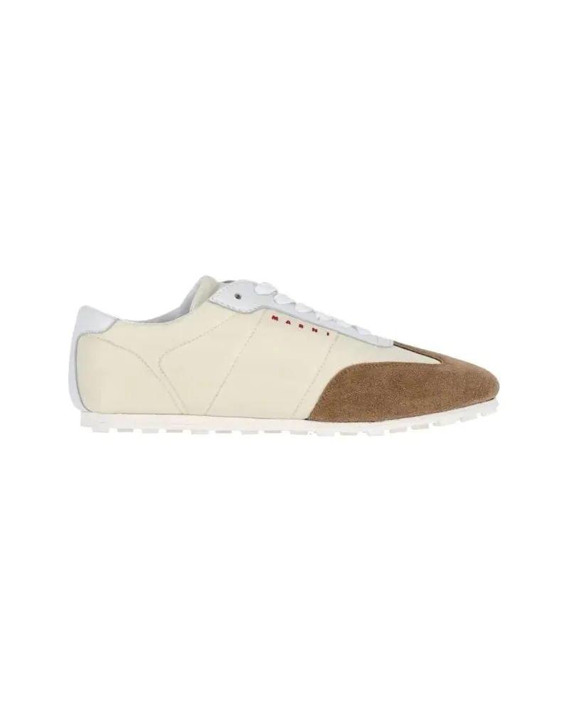 Marni Low-Top Sneaker White Sneakers With Suede Accents weiß Weiß