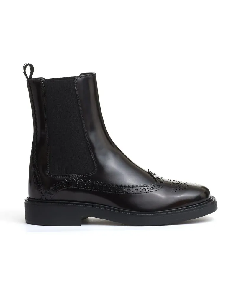 TOD'S Stiefel Black Perforated Ankle Boot schwarz Schwarz