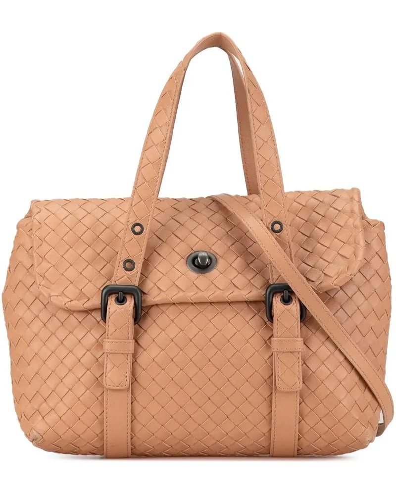Bottega Veneta Crossbody Bags 2012-2024 Intrecciato Flap Satchel braun Braun