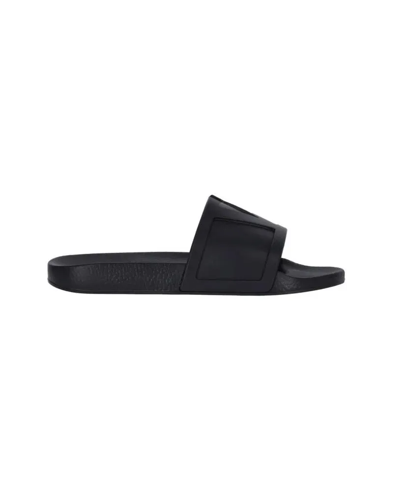 Valentino Garavani Loafer Slide Sandals – Black schwarz Schwarz