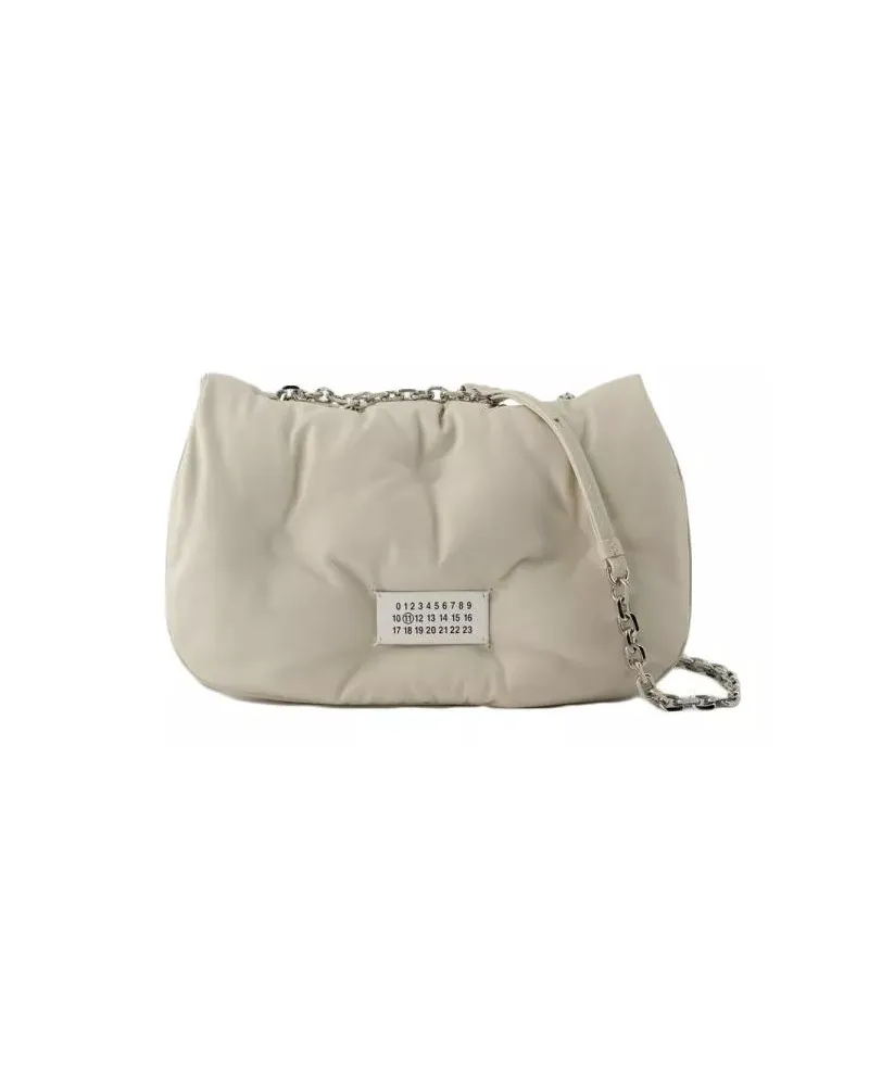 Maison Margiela Shopper Glam Slam Flap Medium Hobo Bag - Leather - Beige Beige