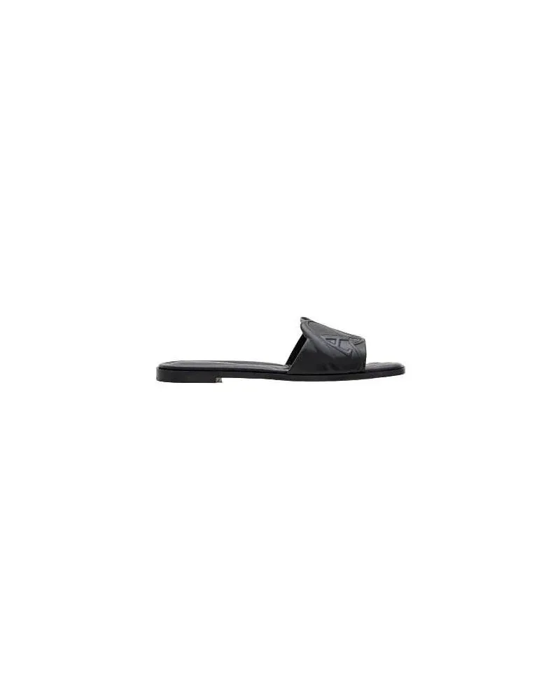 Alexander McQueen Sandalen Flat Leather Slide Sandal schwarz Schwarz