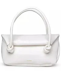 Jil Sander Shopper White Leather Bag Weiß