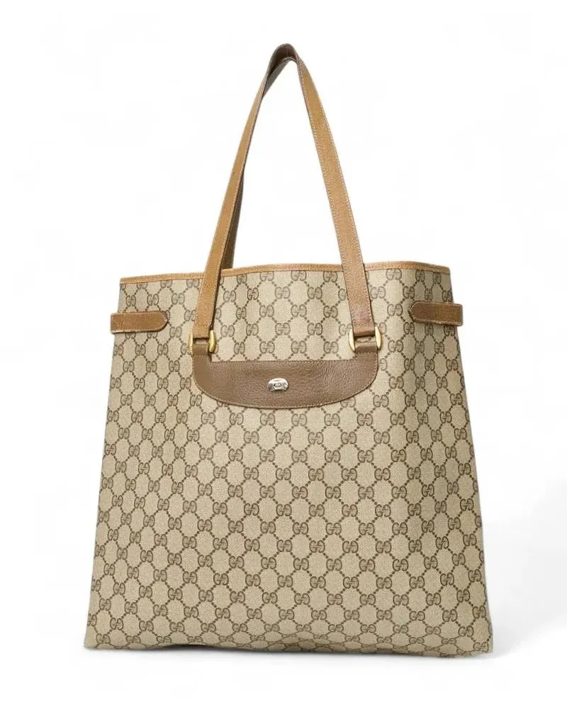 Gucci Shopper & Totes Vintage Gg Supreme Vertical Shopper In Brown beige Beige