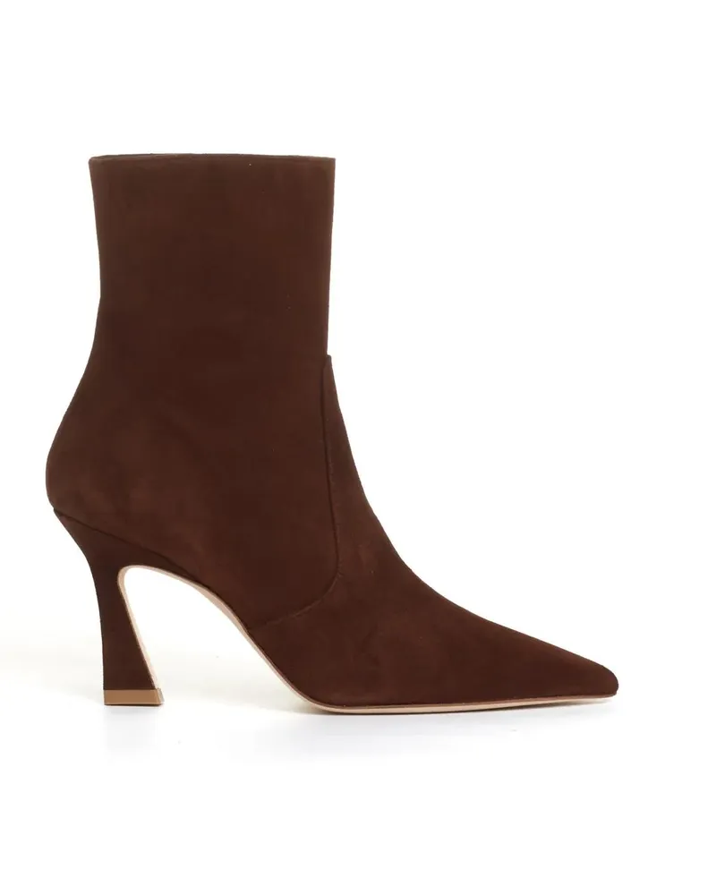 Stuart Weitzman Stiefel Coffee Suede Ankle Boot 80Mm Heel braun Braun