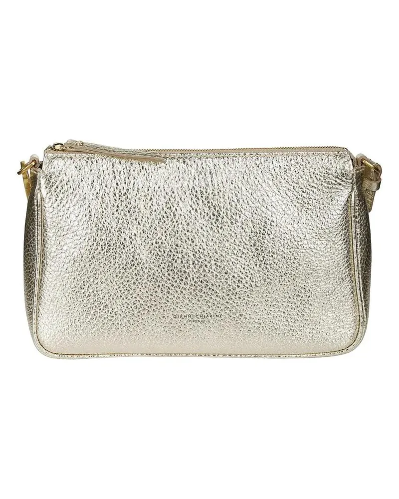 Gianni Chiarini Hobo Bags Textured Calf Leather Shoulder Bag silberfarben Silber