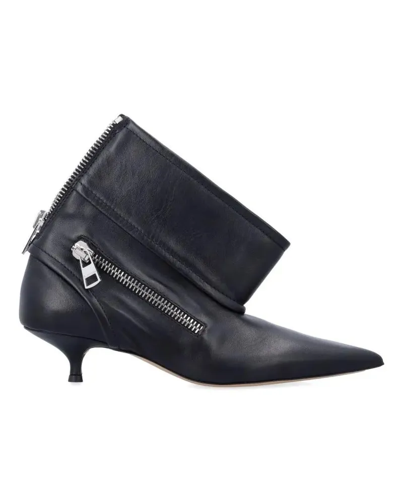 J.W.Anderson Stiefel Black Leather Biker Kitten Heel Ankle Boot schwarz Schwarz