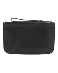 Giorgio Armani Pochettes Black Lamb Leather Pouch Schwarz