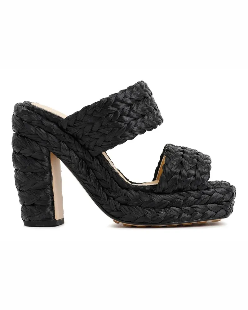 Bottega Veneta Sandalen Black Raffia Sandals schwarz Schwarz