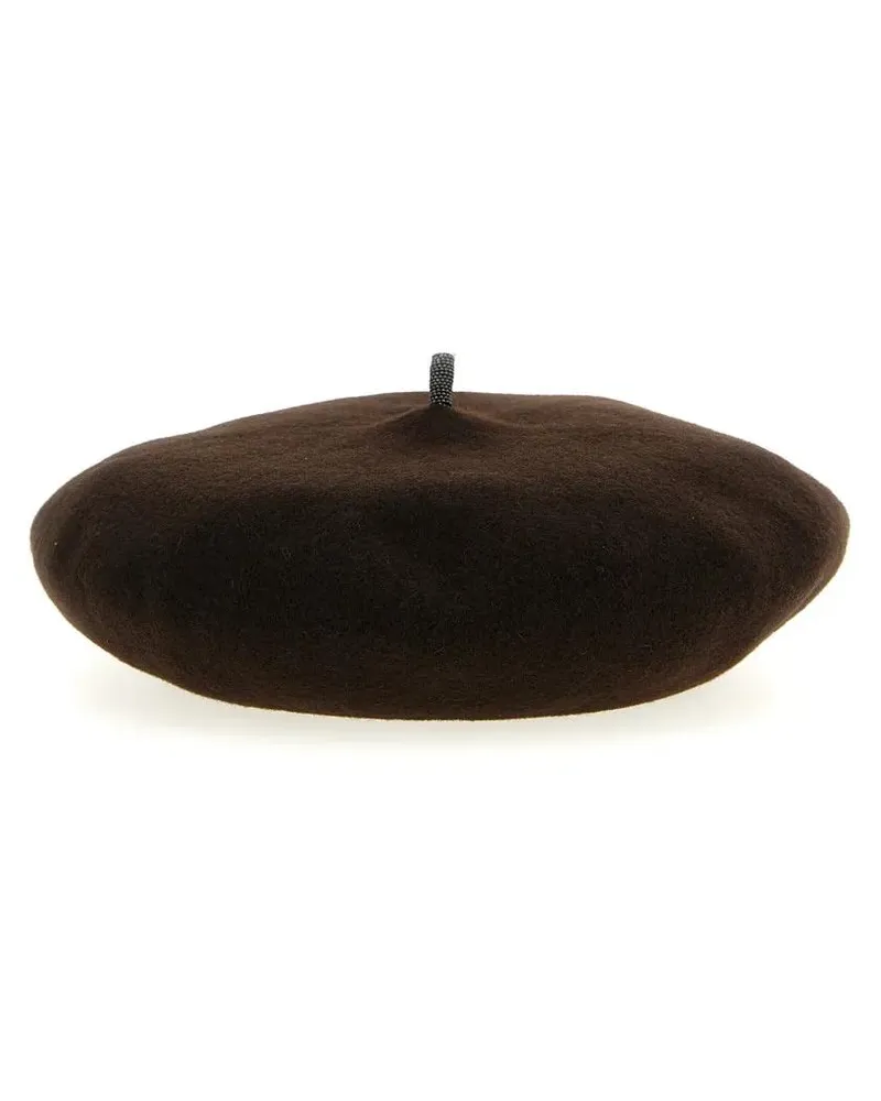 Brunello Cucinelli Caps & Mützen 'Precious Detail' Beanie schwarz Schwarz