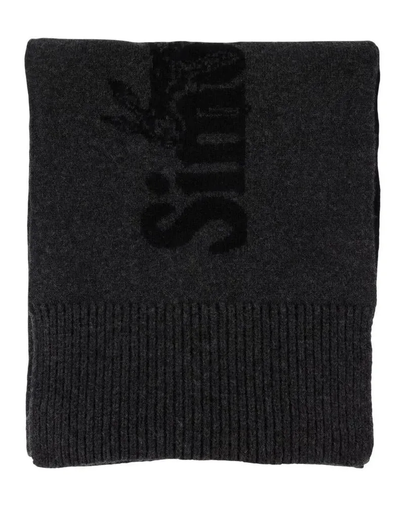 Simone Rocha Tücher & Schals Soft Wool Scarf With Subtle Logo Design schwarz Schwarz