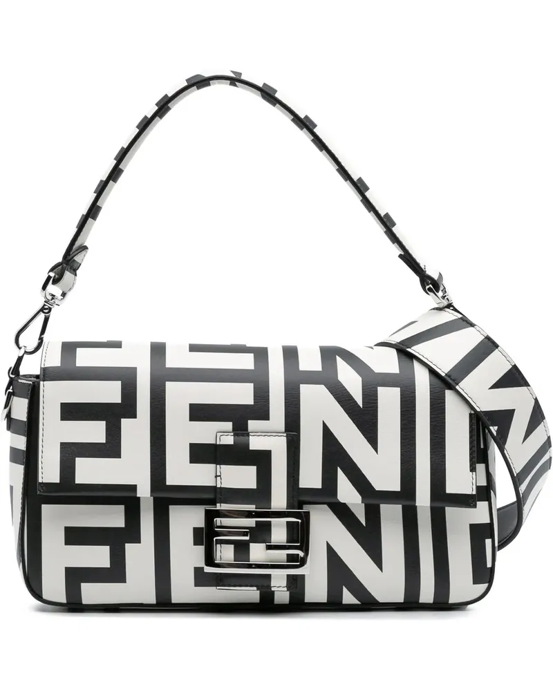 Fendi Hobo Bags Marc Jacobs Nappa Vitello King Logo Print Baguette weiß Weiß