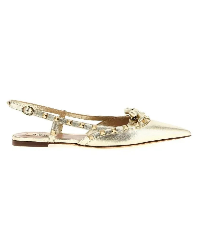 Valentino Garavani Rockstud' Slingback goldfarben 