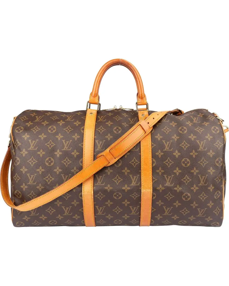 Louis Vuitton Crossbody Bags  Canvas Monogram Keepall 50 Bandoulie braun Braun