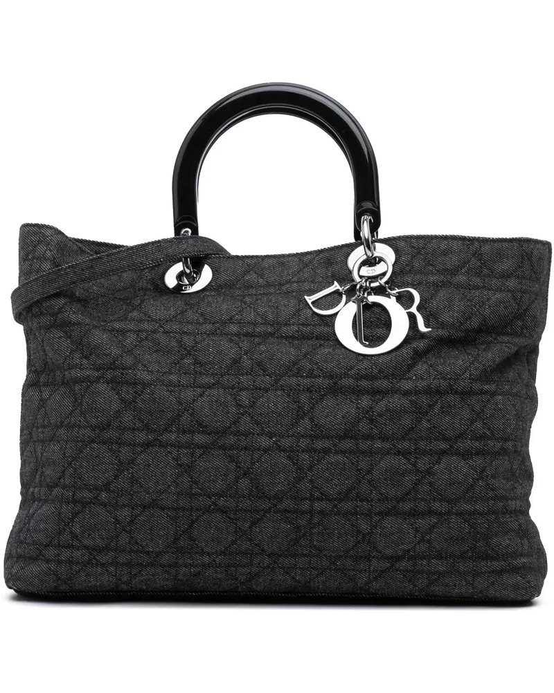 Dior Hobo Bags Extra Large Denim Cannage Lady Dior schwarz Schwarz
