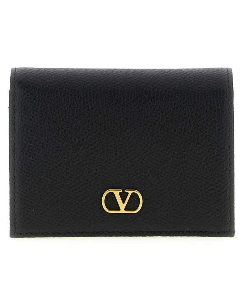 Valentino Garavani Portemonnaie Vlogo Signature Wallet schwarz Schwarz