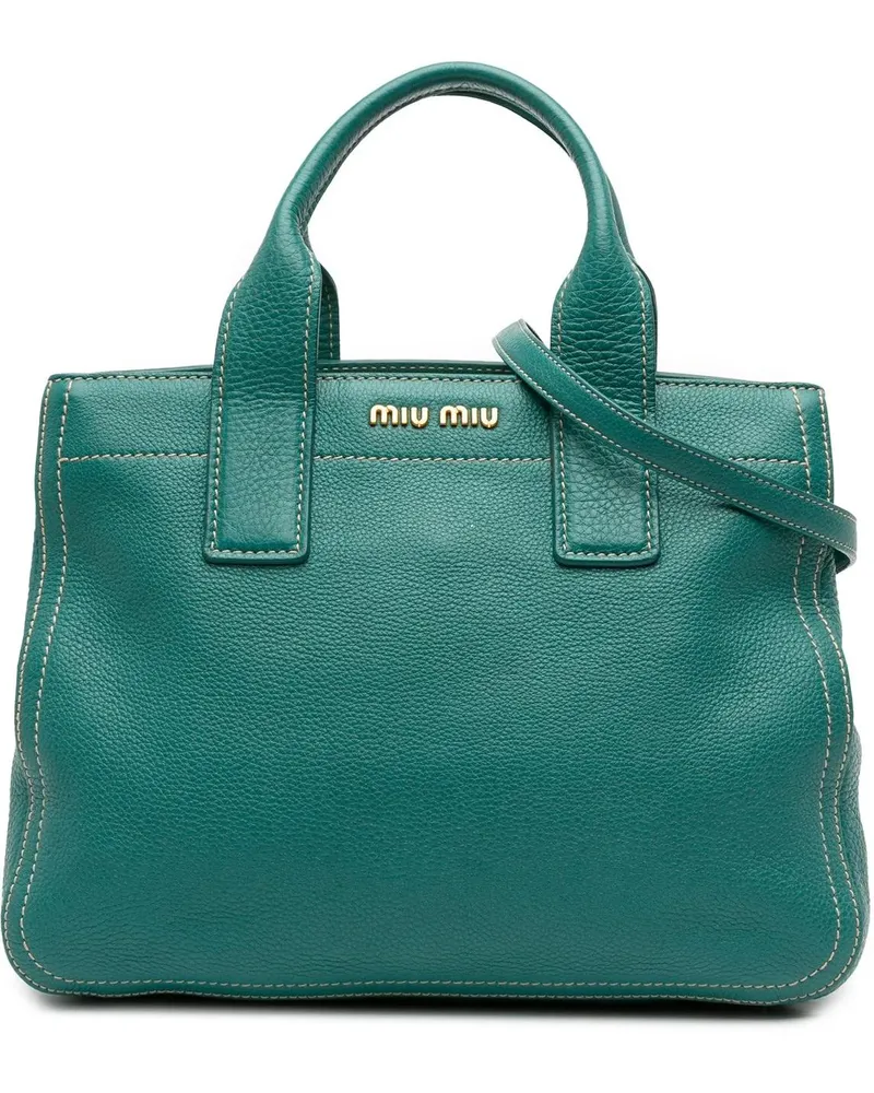 Miu Miu Hobo Bags Vitello Caribou Satchel blau Blau