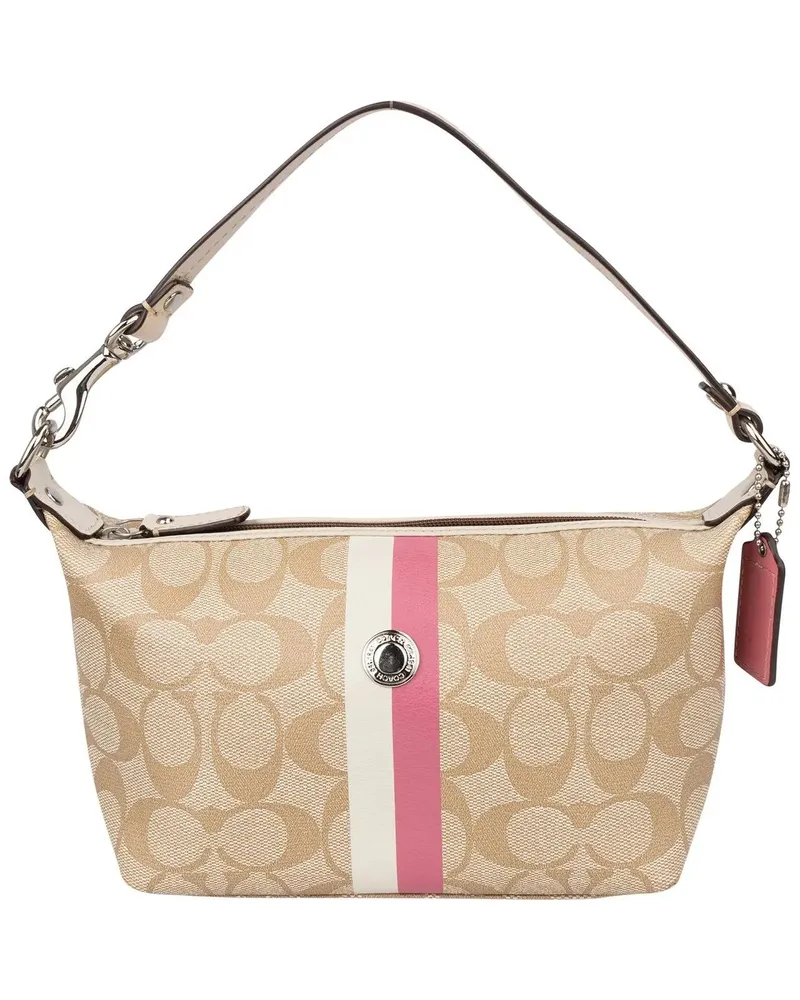 Coach Crossbody Bags  Canvas Monogram Stripe Handbag beige Beige