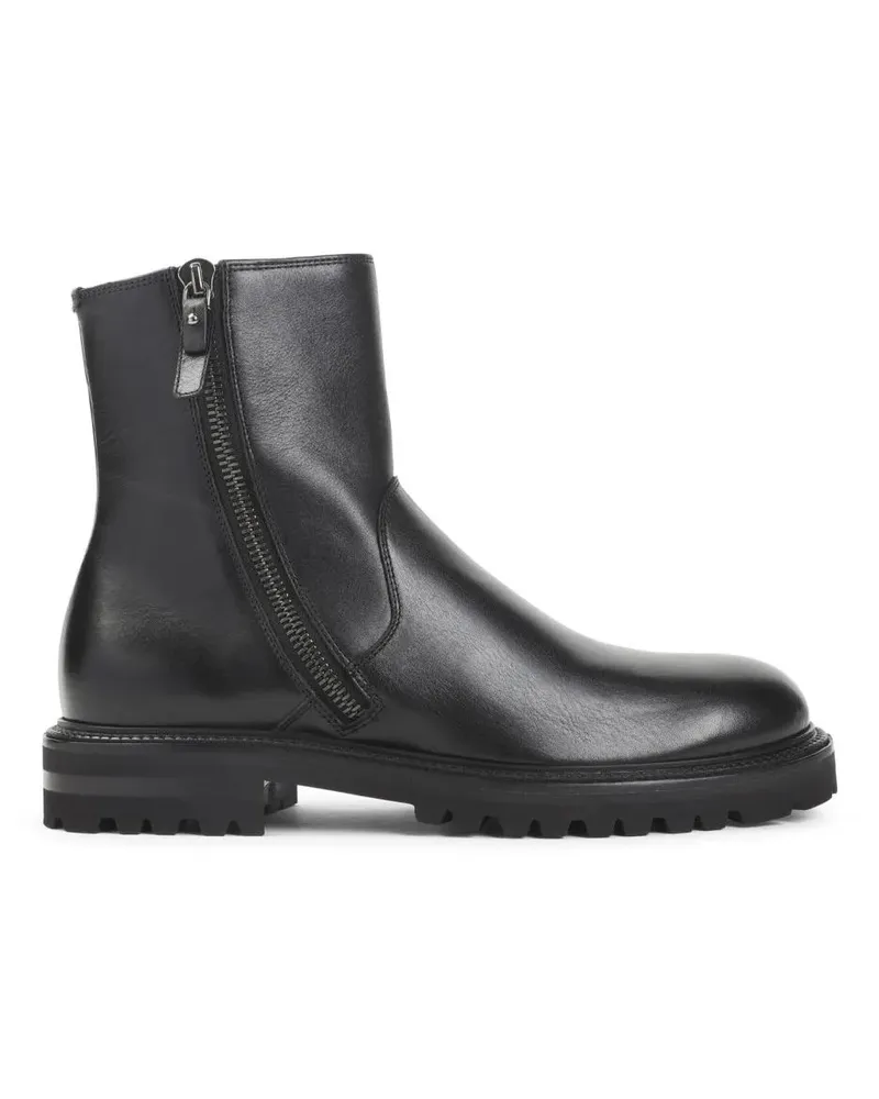 Giorgio Armani Stiefel Refined Black Ankle Boots With Polished Finish schwarz Schwarz