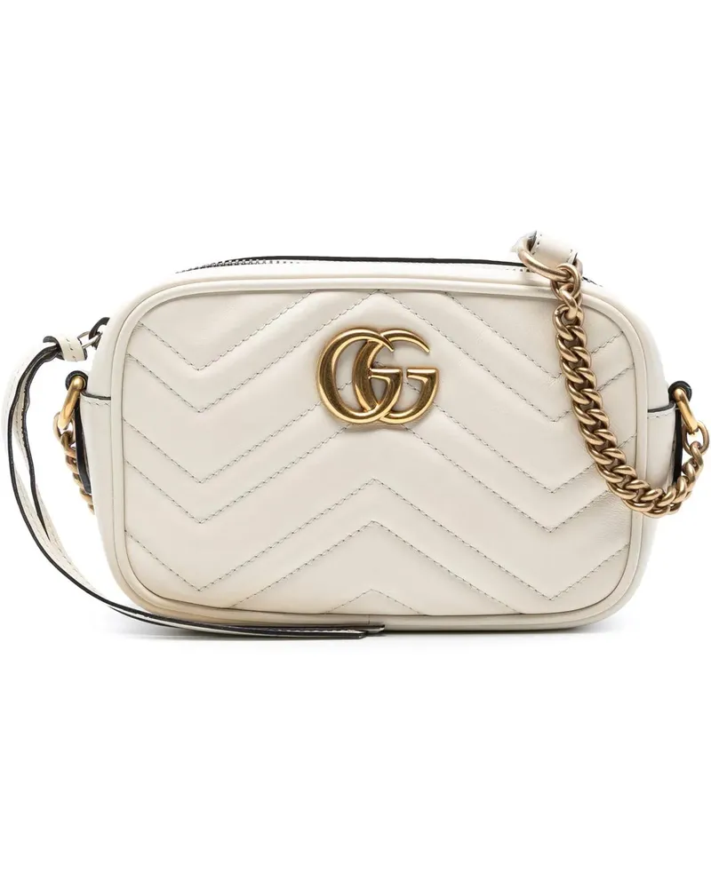 Gucci Hobo Bags Mini GG Marmont Matelasse Leather Crossbody weiß Weiß