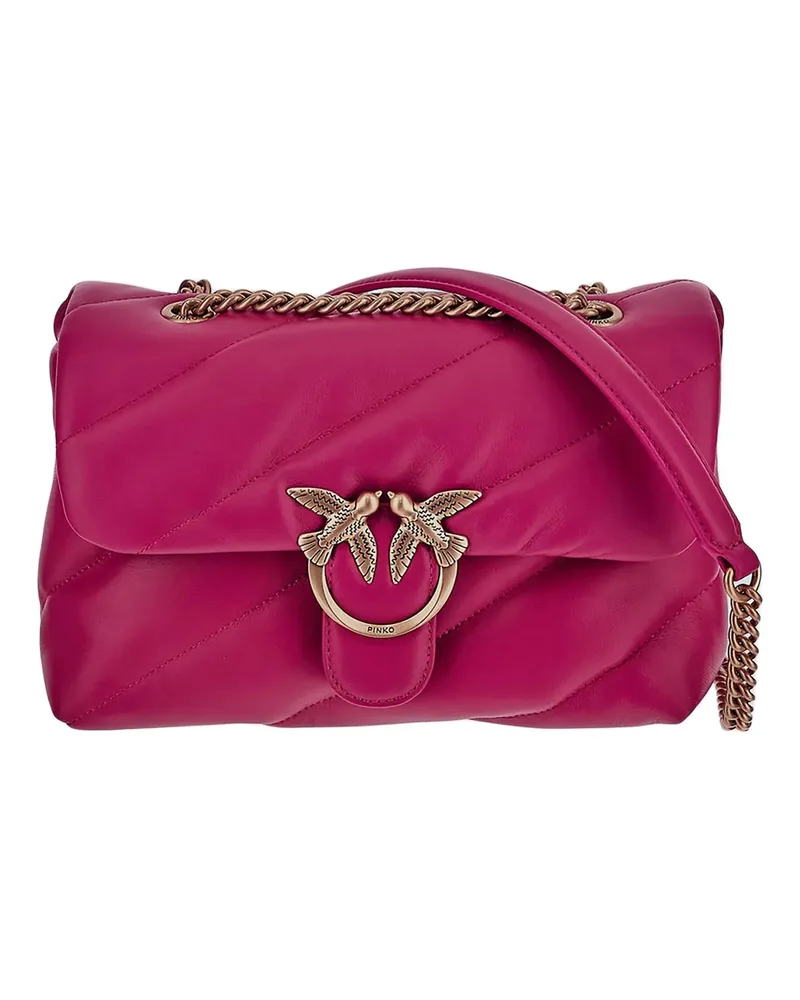 Pinko Hobo Bags Pink Nappa Leather Antique Gold Handbag rosa Gold