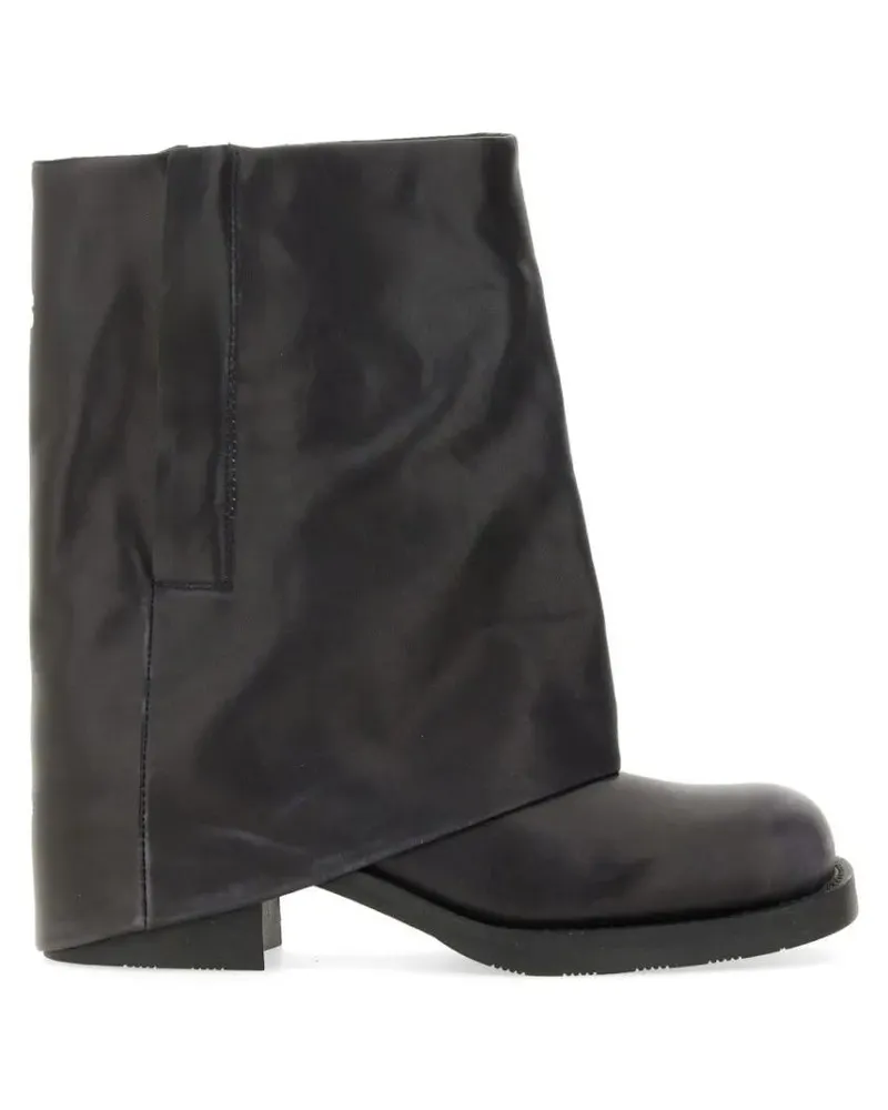 ash Stiefel Tijuana Draped Black Calf Leather Ankle Boots schwarz Schwarz