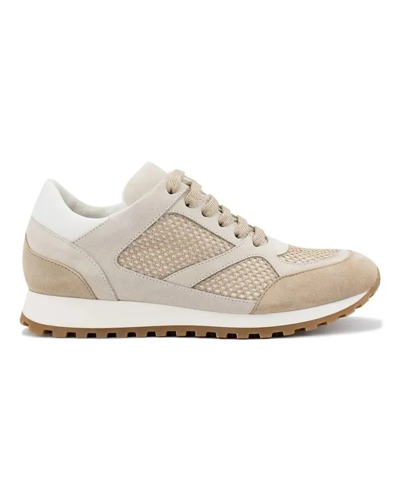 PANICALE Cashmere Low-Top Sneaker Contrasting Textures And Elevated Sole Sneakers beige Beige