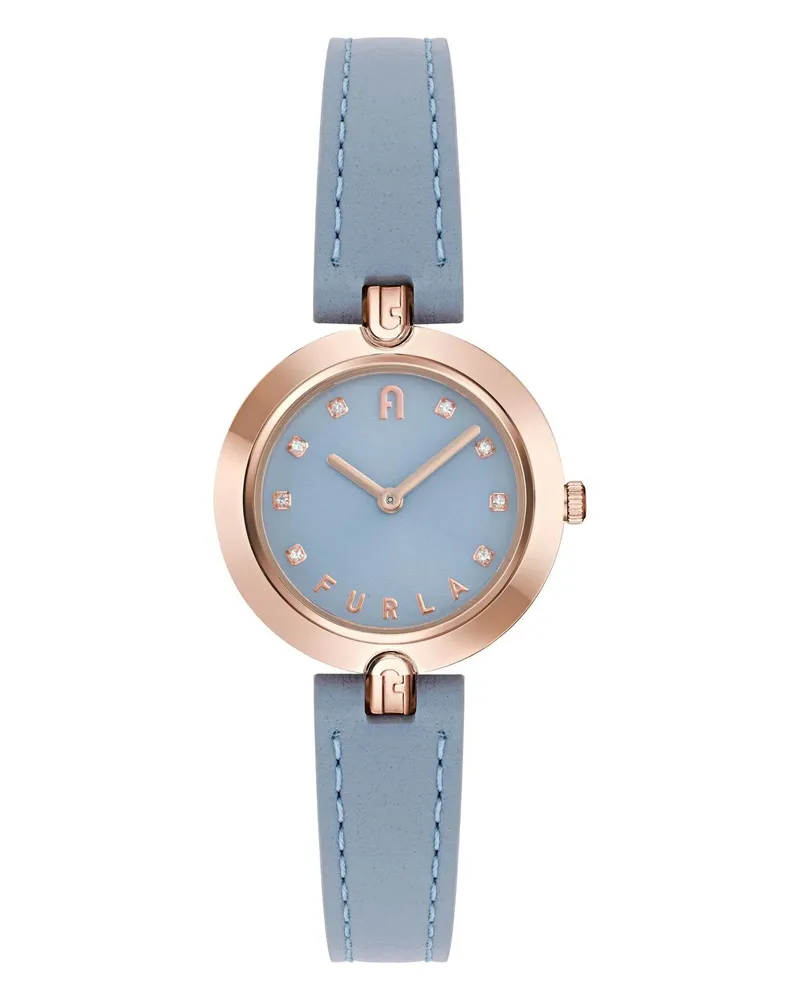 Furla Uhren Quarz-Analoguhr  Logo Links blue Blau