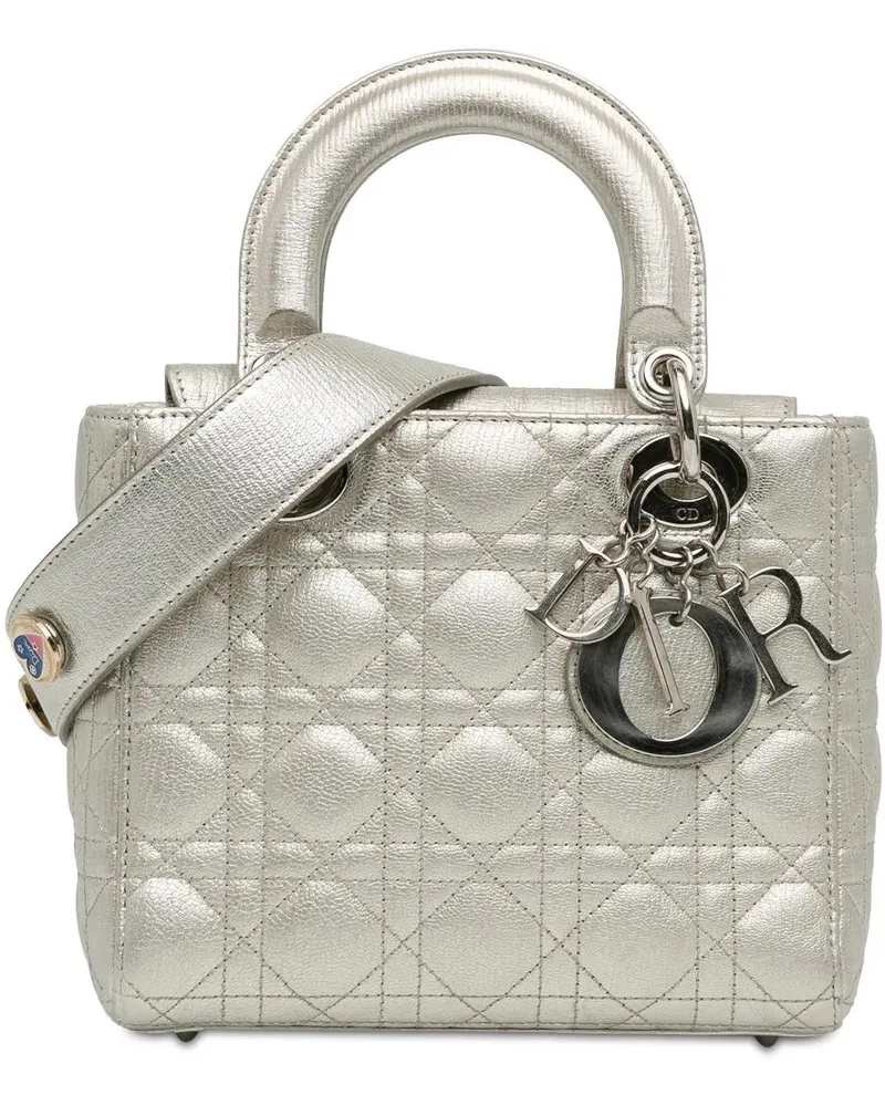 Dior Hobo Bags Small Calfskin Cannage My ABCDior Lady Dior silberfarben 