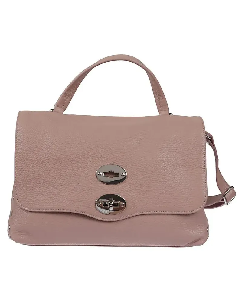 Zanellato Hobo Bags Structured Leather Handbag With Double Clasp pink Rosa