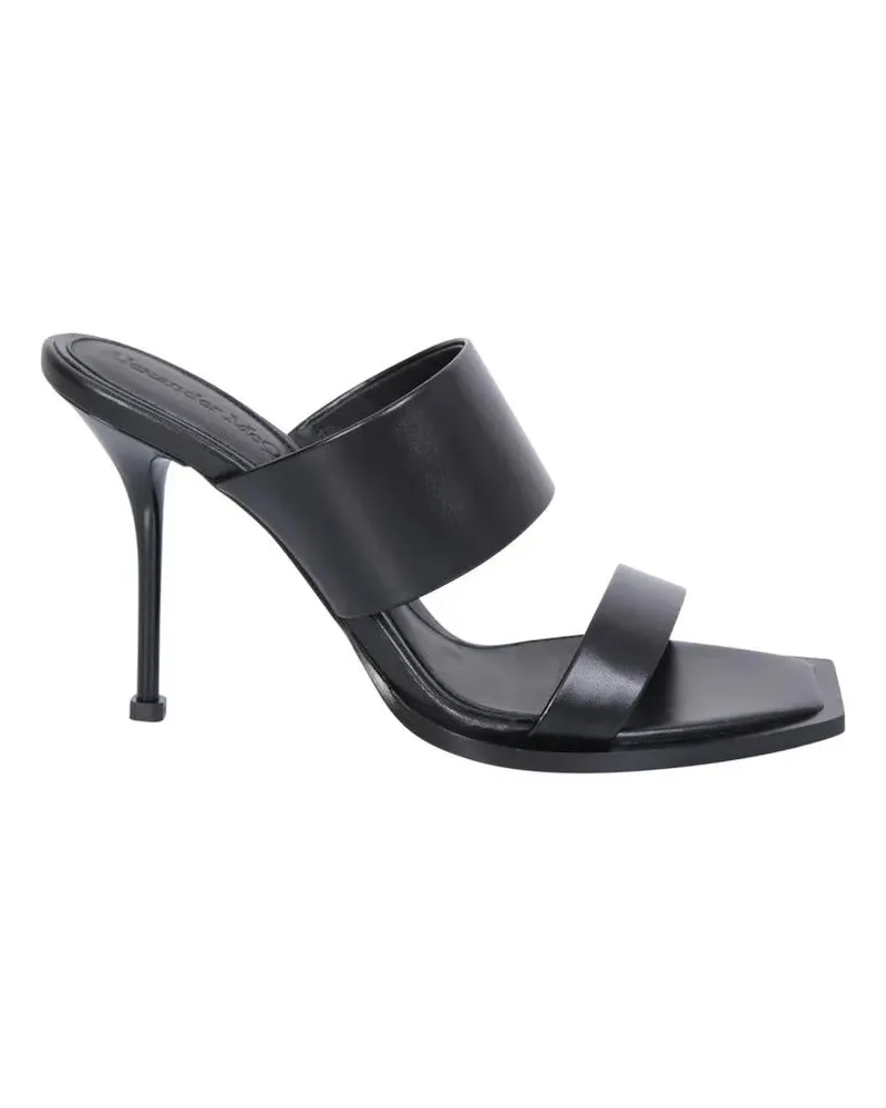 Alexander McQueen Sandalen Black Slip-On Sandals With Stiletto Heel schwarz Schwarz