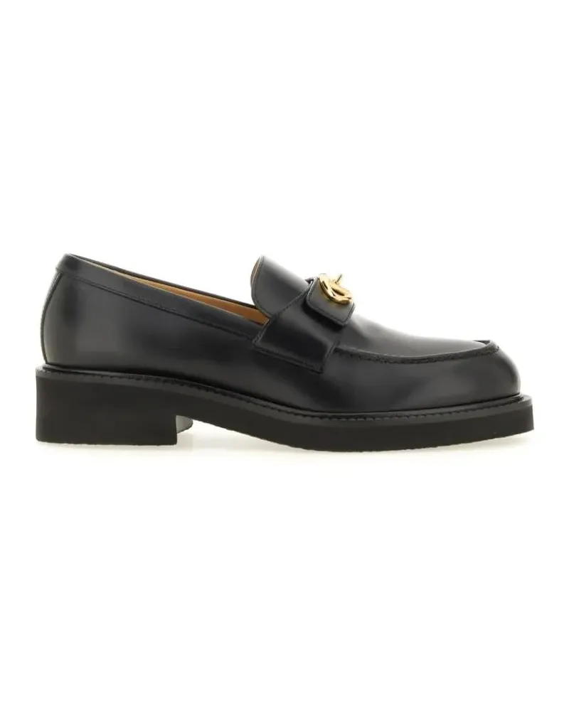 Valentino Garavani 40Mm Calfskin "Vlogo Locker" Loafer schwarz Schwarz