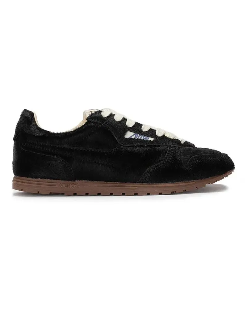 AUTRY Low-Top Sneaker Hair-On-Hide Sneakers With Beige Laces schwarz Schwarz