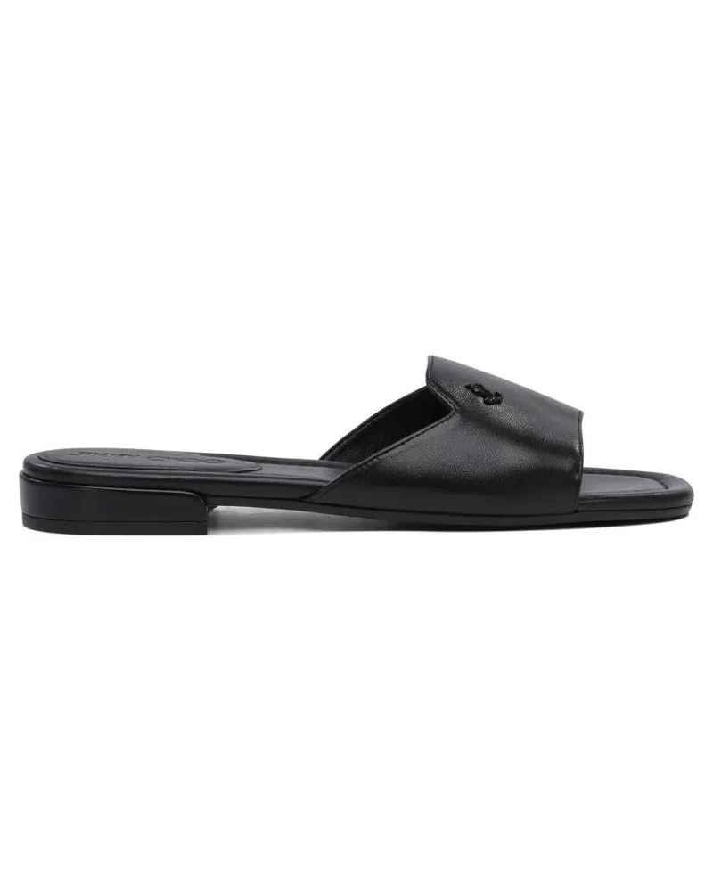 Jimmy Choo Sandalen Black Leather And Rubber Sandals schwarz Schwarz