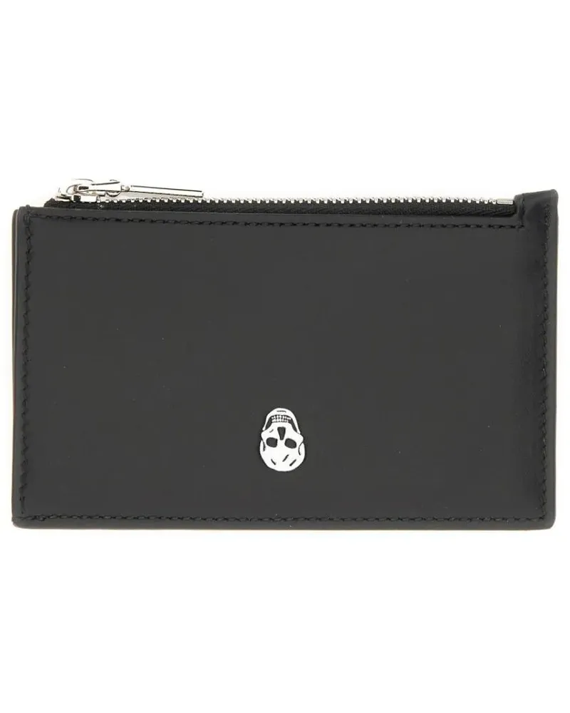 Alexander McQueen Portemonnaies "Skull" Card Holder schwarz Schwarz