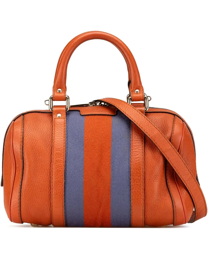 Gucci Hobo Bags Small Leather Web Joy Boston Bag orange Orange